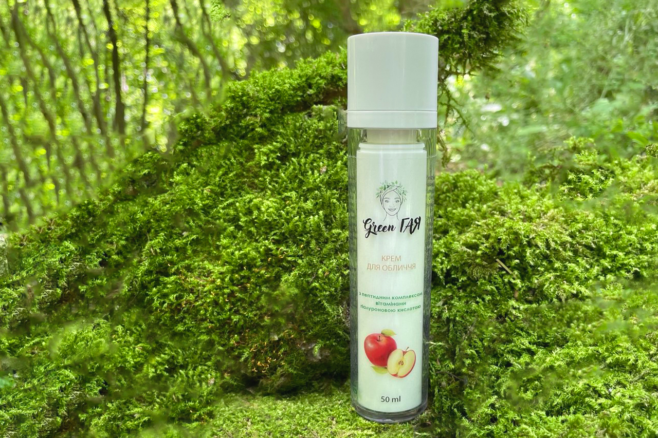 Крем для обличчя з пептидним комплексом, гіалуроновою кислотою, Green ГАЯ